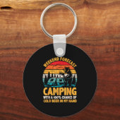Camping weekend voorspelling 100% kans op bier gra sleutelhanger (Voorkant)