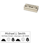 Camping Wilderness Camp Tree Sun Mountain Address Rubberstempel (Gestempeld)