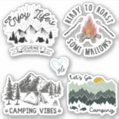 Camping Wilderness Sticker Pack GraphicLoveShop (Voorkant)