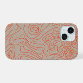 Camping Wilderness Trails Topografie iPhone 15 Case (Achterkant horizontaal)
