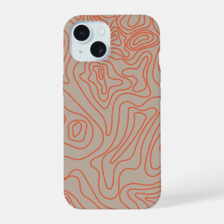 Camping Wilderness Trails Topografie iPhone 15 Case