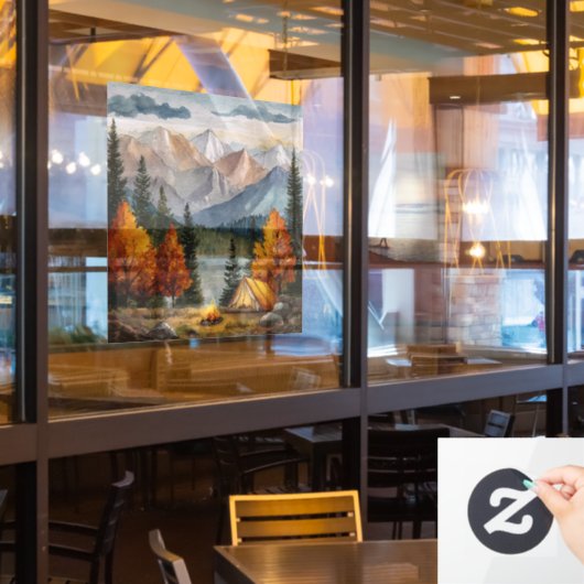 Camping Window Cling Raamsticker (Restaurant Raam)