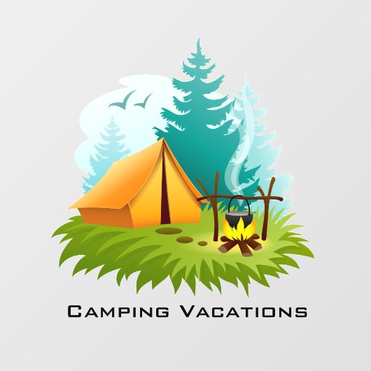 Camping Window Cling Raamsticker (Vel)