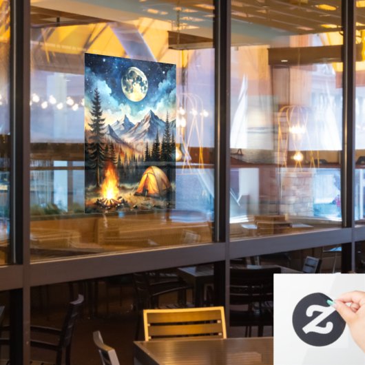 Camping Window Cling Raamsticker (Restaurant Raam)