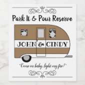 Camping Wine Labels in de campagne "Park IT & Pour Wijn Etiket (Enkel label)