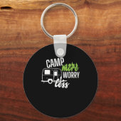 Camping Wohnwagen "Camp More Worry Less" Sleutelhanger (Voorkant)