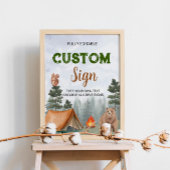 Camping Woodland Forest Aangepaste Tafel Teken Poster
