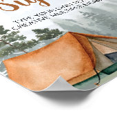 Camping Woodland Forest Aangepaste Tafel Teken Poster (Hoek)