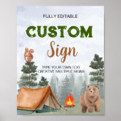 Camping Woodland Forest Aangepaste Tafel Teken Poster (Voorkant)