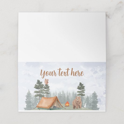 Camping Woodland Forest Place Kaart Plaatskaartje (Buitenkant ongevouwen)