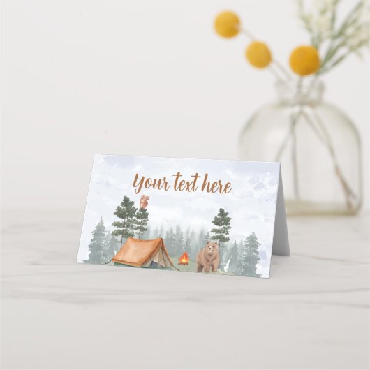Camping Woodland Forest Place Kaart Plaatskaartje (Voorkant)