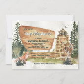 Camping Woodland National Park Baby shower Kaart (Voorkant)