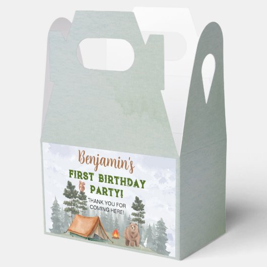Camping Woodland Verjaardag Favoriet Box Bedankdoosjes (Geopend)