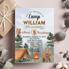 Camping Woodland Verjaardagsuitnodiging Kaart