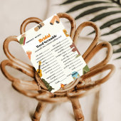 Camping woord scramble vrijgezellenfeest spel kaar kaart