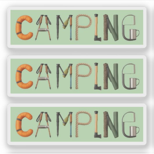 Camping Word Sticker Set (Voorkant)