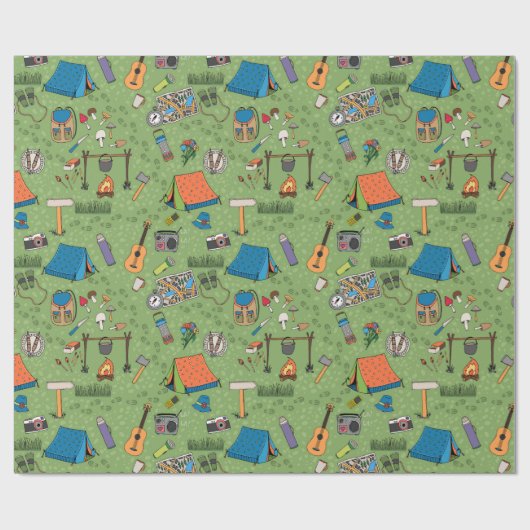 Camping Wrapping Paper Cadeaupapier (Vlak)