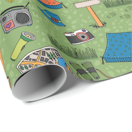 Camping Wrapping Paper Cadeaupapier (Rol Hoek)