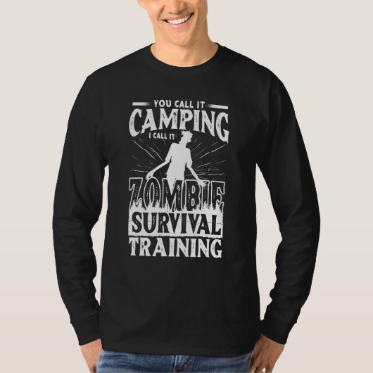 Camping Zombie Survival Training Nature Adventure  T-shirt (Voorkant)