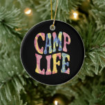 Camping Zomer Meisjes Camp Life Stropdas-Die Retro Keramisch Ornament<br><div class="desc">Camping Zomer Meisjes Camp Life Stropdas-Die Retro</div>