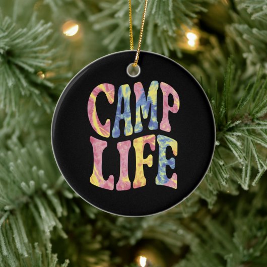 Camping Zomer Meisjes Camp Life Stropdas-Die Retro Keramisch Ornament (Boom)