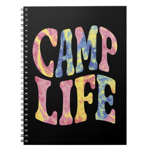 Camping Zomer Meisjes Camp Life Stropdas-Die Retro Notitieboek (Voorkant)