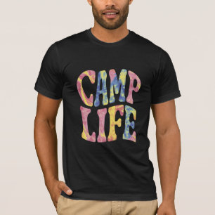 Camping Zomer Meisjes Kampeer Leven Tie-Dye Retro  T-shirt