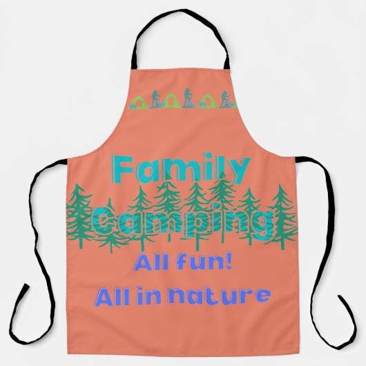 Camping zomerplezier voor de hele familie schort (Voorkant)