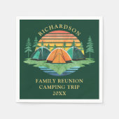 Camping  Zonsondergang Groen Aangepaste Familie Re Servet (Voorkant)