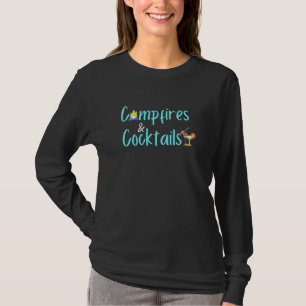 Campingbranden en cocktails Grappige damespull T-shirt