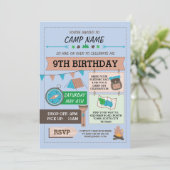 CAMPINGCamp Out BUG BIRTHDAY PARTY boys nodigen Kaart (Staand voorkant)