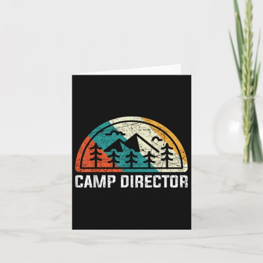 Campingdirecteur - Retro Camping Graphic Mini Kaart (Voorkant)