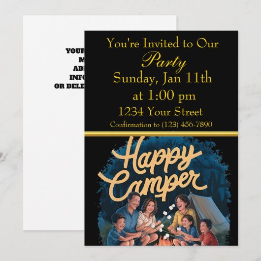 Campingfeest Kaart (Voorkant / Achterkant)