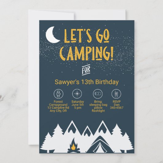 Campingfeest Kaart (Voorkant)