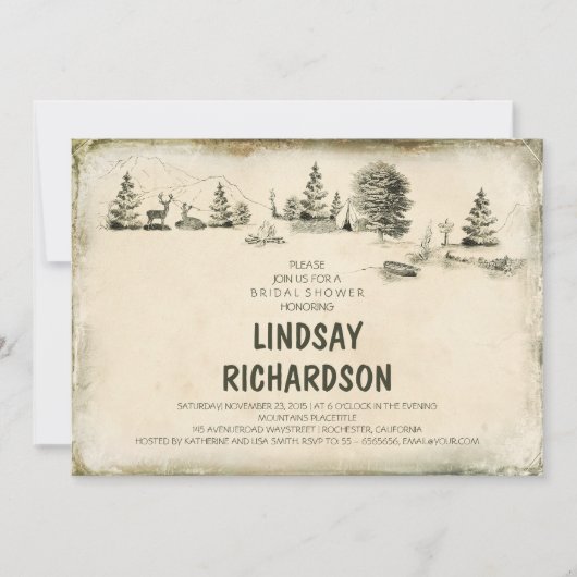 Campingillustratie Camping vrijgezellenfeest Kaart (Voorkant)