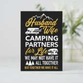 Campingpartners Echtgenoot en Echtgenote Bedankkaart (Staand voorkant)