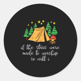 Campingsterren gemaakt om Christelijke camper Mann Ronde Sticker