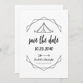 Campingtent Buiten Trouwen Bewaar De Datum Save The Date (Voorkant / Achterkant)