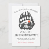Campingthema Feest Uitnodiging (Voorkant)