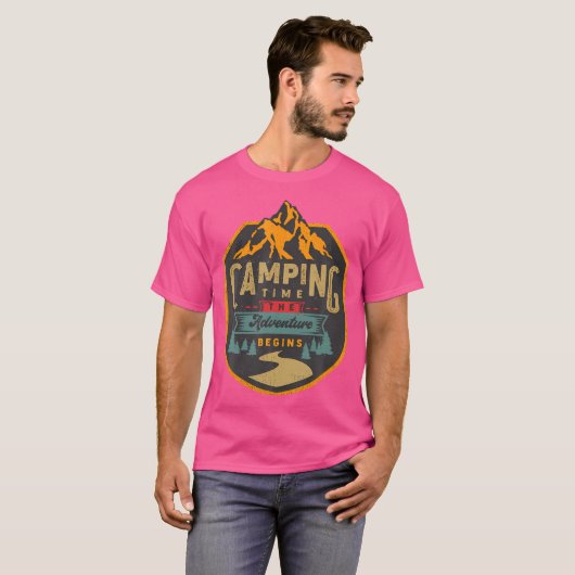 Campingtijd Het avontuur begint Camper T-shirt (Voorkant volledig)