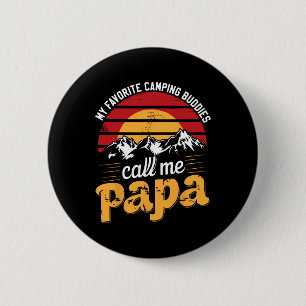 Campingvrienden noemen papa humor papa opa vader ronde button 5,7 cm