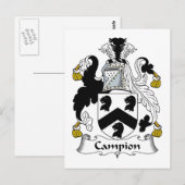 Campion Family Crest Briefkaart (Voorkant / Achterkant)