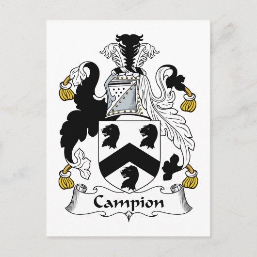 Campion Family Crest Briefkaart (Voorkant)