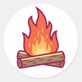 Campire en Firewood Ronde Sticker