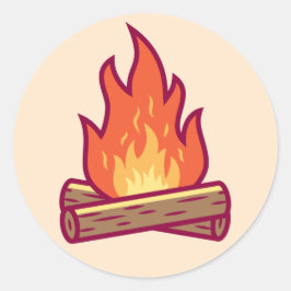 Campire en Firewood Ronde Sticker