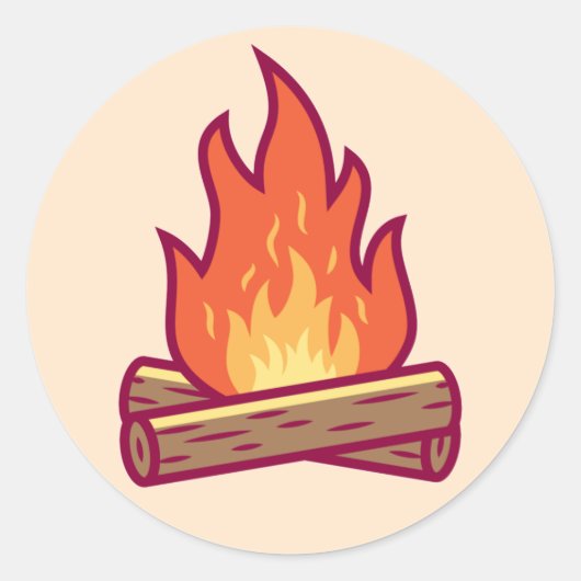 Campire en Firewood Ronde Sticker (Voorkant)