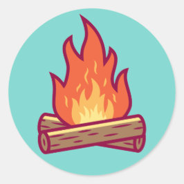 Campire en Firewood Ronde Sticker
