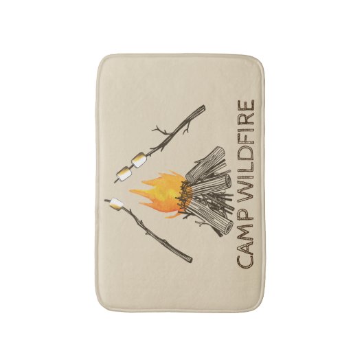 Campire met Marshmallows Bath Mat (Voorkant Verticaal)