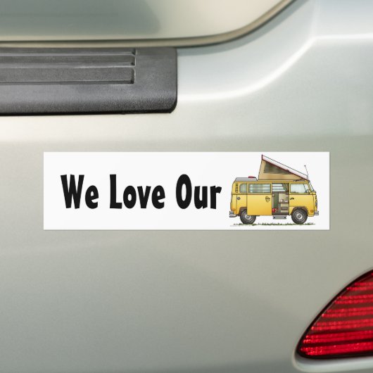Campmobile Camper Van Bumpersticker (Op auto)