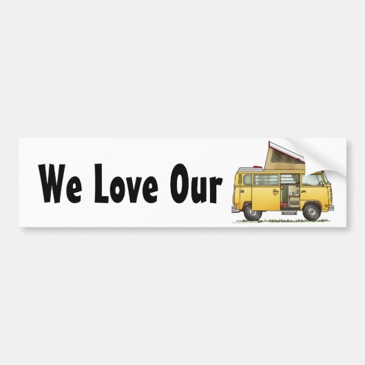 Campmobile Camper Van Bumpersticker (Voorkant)